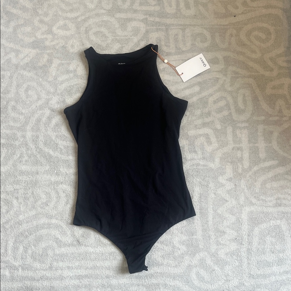 Quince Black Sleeveless Bodysuit